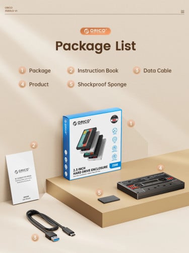 ORICO External Hard Drive Case 5Gbps type C