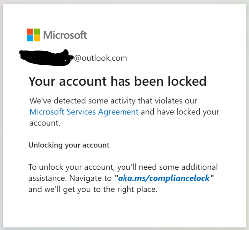 unlock microsoft account