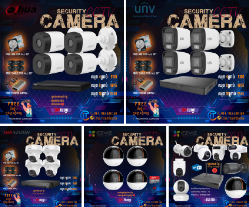 ដំឡើងកាំមេរ៉ាសុវត្ថិភាព​​ ជាច្រើនប្រភេទ គុណភាពល្អ 𝟏𝟎𝟎%