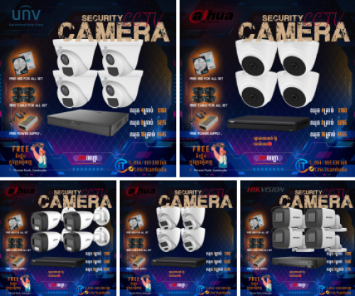 ដំឡើងកាំមេរ៉ាសុវត្ថិភាព​​ ជាច្រើនប្រភេទ គុណភាពល្អ 𝟏𝟎𝟎%