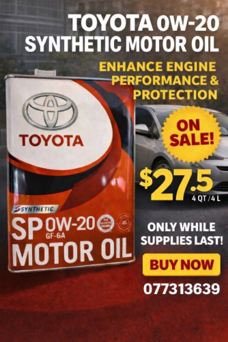 ប្រេងម៉ាសុីន TOYOTA 0W-20 Fully Synthetic