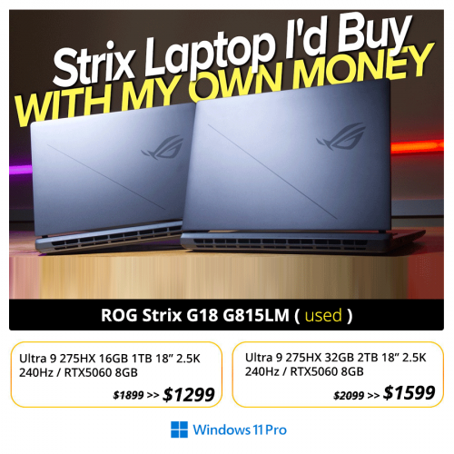 ASUS ROG Strix G18 | G815LM  Price : 1799$ >> $1299 (used)