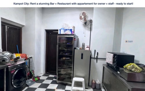 Complete commercial kitchen for sale, including oven, gas grill,, freezer new, pots,