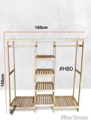 Wood rack for clothes