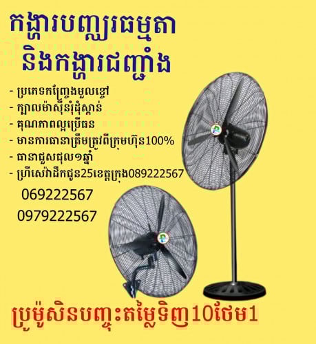 កង្ហារចំហាយទឹកក និង្ហារជញ្ជាំង កង្ហារបញ្ឈរធម្មតា
