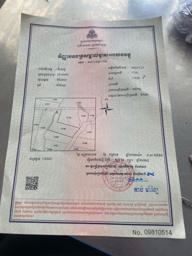 95$មួយម៉ែត្រដើរ 50*100ម៉ែត្រ ក្បាលដី១០០ឞ