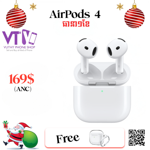 AirPods 4 (ANC) ថ្មី ធានា១ខែ