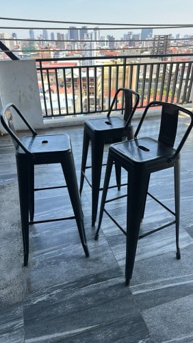 Set of 12 Industrial Metal Bar Chairs – Perfect for Cafe, Bar or Terrace