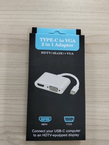 USB-C to HDMI + VGA Adapter for Laptop & Projector