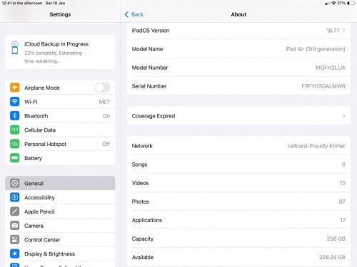 លក់iPad air 3th generation sim+esim&wifi 256g