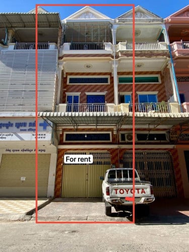 ផ្ទះសម្រាប់ជួល! នៅទឹកថ្លា ជិតផ្សារហេងលី   | Shop house for rent at Tek Thla near Hengly market