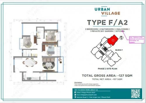 3 Bedrooms Owner urgent sale / ខុនដូម្ចាស់លក់ខាត$50000