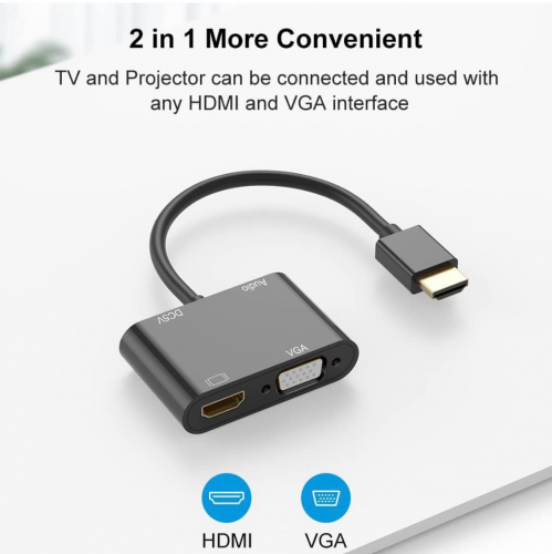 HDMI to VGA/HDMI Adapter