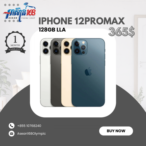 iPhone 12PM 128GB LLA មួយទឹកអាមេរិច