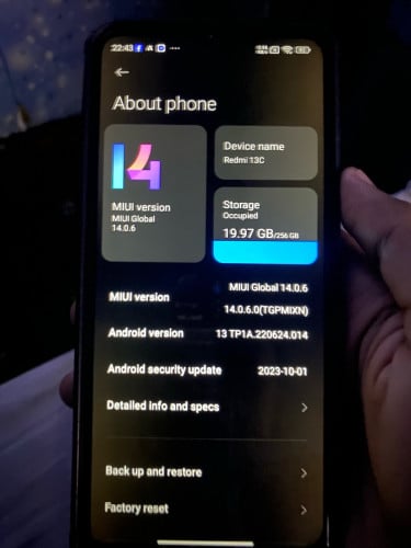 Redmi 13c ស្អាត់ 99%សានំុសុីន global version rom256 ram 8+4