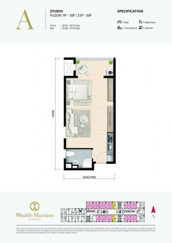 Wealth Mansion សម្រាប់ជួល 550$/ខែ✅✨