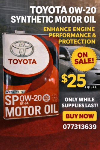 ប្រេងម៉ាសុីន TOYOTA 0W-20 Fully Synthetic