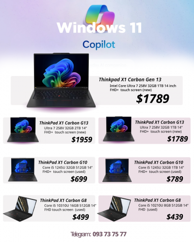 Core i5 1245U 32GB 512GB 14" FHD+ touch $699 (used)