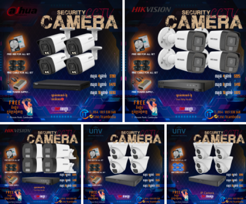 ដំឡើងកាំមេរ៉ាសុវត្ថិភាព​​ ជាច្រើនប្រភេទ គុណភាពល្អ 𝟏𝟎𝟎%