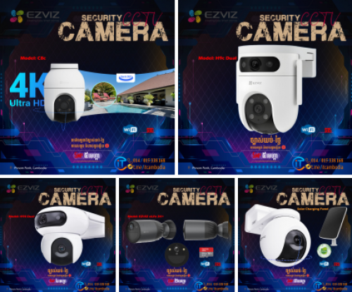 ដំឡើងកាំមេរ៉ាសុវត្ថិភាព​​ ជាច្រើនប្រភេទ គុណភាពល្អ 𝟏𝟎𝟎%