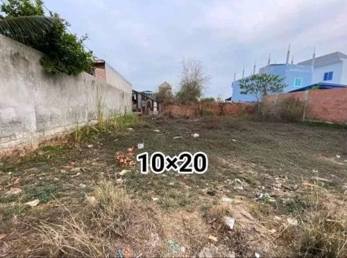 ដីលក់ទំហំ 10×20 តំបន់កំពុងអភិវឌ្ឍន៍នៅក្បែររោងចក្រចិន ផ្សារ កន្លែងកម្សាន្ត ផ្លូវខ្វិតខ្វែងមិនទាល់