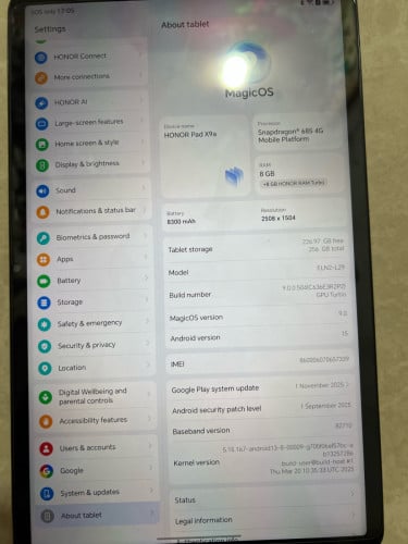 លក់ធូរៗស្អាតដូចថ្មី honor pad X9a ram8+8G memory 256G មានគ្រឿងមួយសេដ 188$$ប៉ុណ្ណោះ មកមុនបានមុន