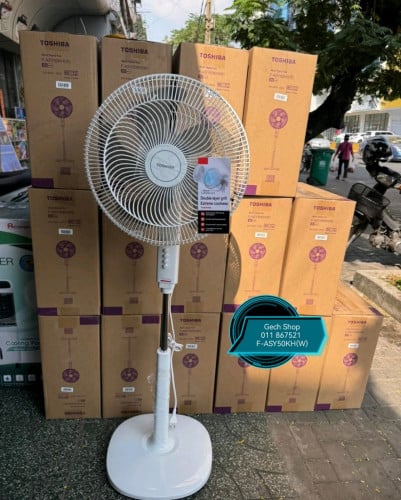 កង្ហារបញ្ឈរកដែក បញ្ជាតេឡេ Toshiba F-ASY50KH(W) 16''