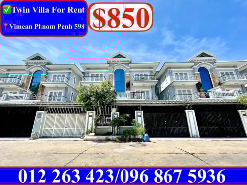 ✅Twin Villa For Rent in Borey Vimean Phnom Penh 598 near Aeon2