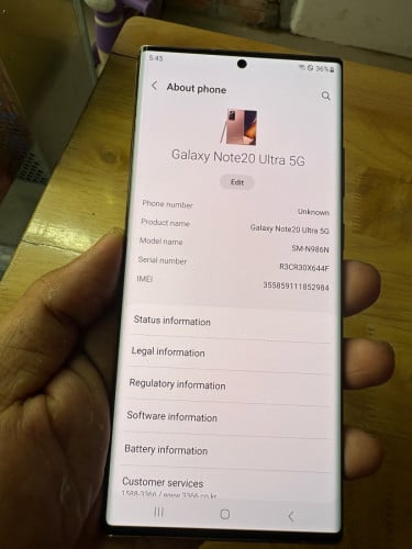 Note20Ultra Korean sim1 តួរនៅស្អាត99% TIE:081987567🙏