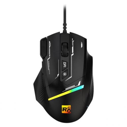 R8 8D Wired Gaming Mouse RGB Lighting G208 Black