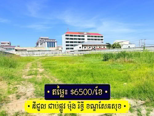 ដីសម្រាប់ជួល - ទីតាំង ផ្លូវ ឧកញ៉ា ម៉ុងរិទ្ធី សង្កាត់ភ្នំពេញថ្មី ខណ្ឌសែនសុខ ភ្នំពេញ