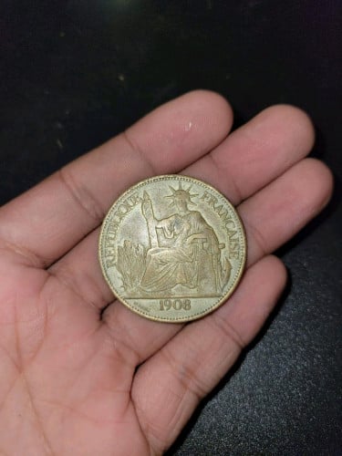 កាក់បារាំង មួយឆ្នាំ 1908 មួយទៀត 1925