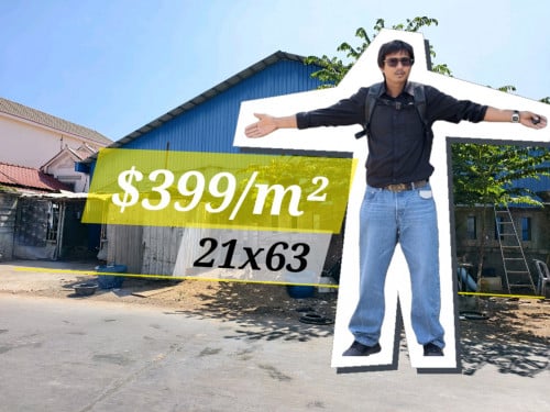 #ដីលក់បន្ទាន់ 21*63 price $399/ម2#នៅក្នុងក្រុងតាខ្មៅ