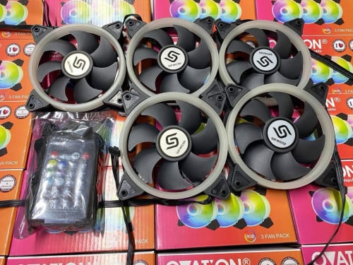 - Fan RGB 12cm (1Set = 5Fan Single RGB) Clip មានការធានា1ខែបងៗ អីវ៉ាន់មាននៅក្នុងស្តុក 📩