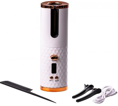 Automatic Cordless Hair Curling Iron (White)