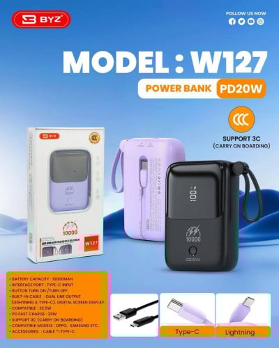 Cable Charger &Power Bank Brand BYZ មានការធានា1ឆ្នាំពេញ អីវ៉ាន់មាននៅក្នុងស្តុក 📩