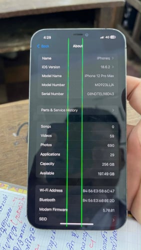 iPhone 12promax ស្ទើដូចរូបអេក្រង់ស៊ីន 256g