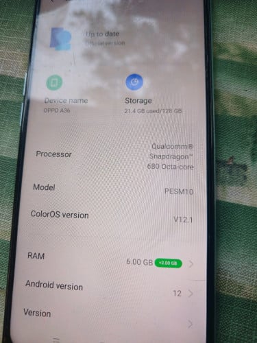 Oppo A36 128g. Ram6 ស្អាត ថ្មកាន់