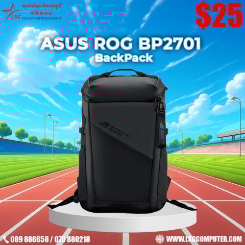 ASUS ROG BP2701 Backpack ទូលាយ ងាយដាក់ Laptop & Accessories