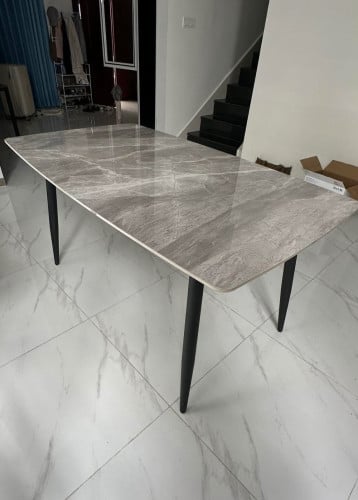Gray Marble Dining Table (6–8 People)