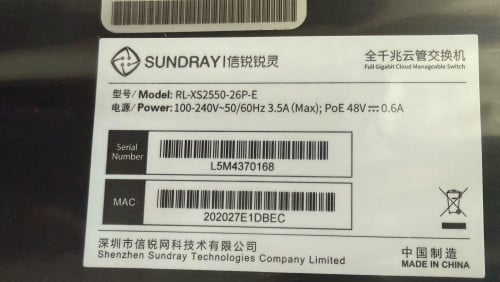 Switch Gigabit Sundray PoE RL-XS2550-26P-E