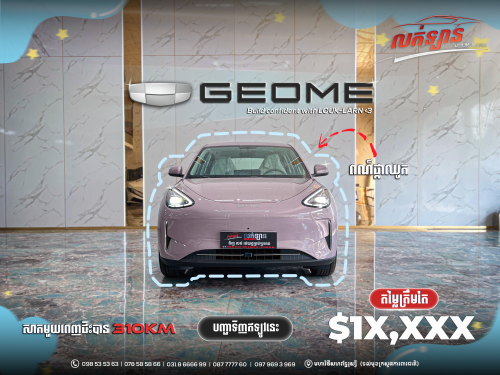 GEELY GEOME ពណ៌ផ្កាឈូក (មានស្តុកស្រាប់)