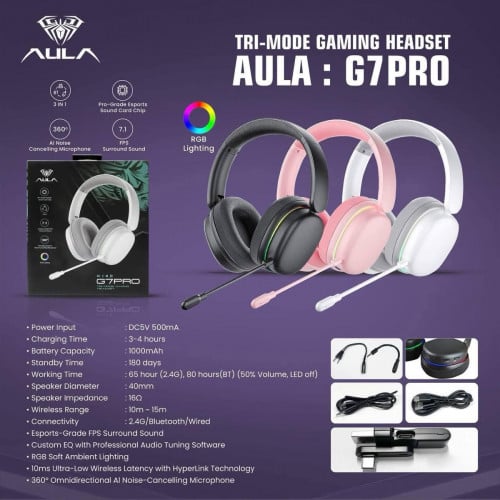 Head set brand AULA ទើបចូលស្តុកថ្មី ប្រើ Bluetooth desktop and  phone មានការធានា1ឆ្នាំពេញ