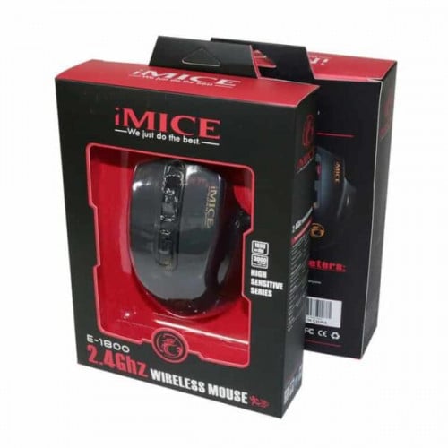 iMICE – 2.4GHz Wireless Mouse – E-1800 - USB - Black