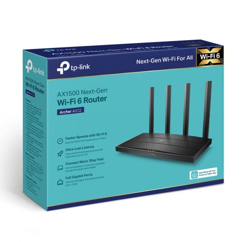 Tp-Link – AX1500 Next-Gen Wi-Fi 6 Router 1201 + 300Mbps - Archer AX12