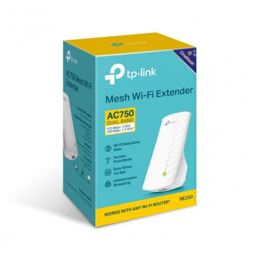 Tp-Link Wi-Fi Range Extender – AC750 Dual Band (433Mbs-5GHz) (300Mbs-2.4GhHs) - RE200