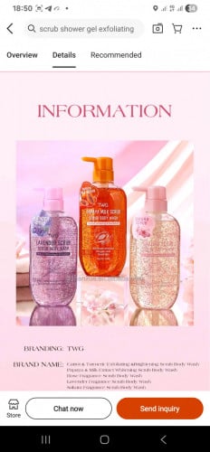 សាប៊ូដុសខ្លួនស្រ្តីនិង បុរសមានបីខ្លឹនផ្កាសាកូរ៉ាល្ហុងផ្កាកូលាប