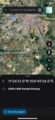 ដីលក់ជិតប្រលានយន្តហោះថ្មី 35$/m2 ឱកាសល្អទុកចំណេញ Land 3k sqm 35$/sqm
