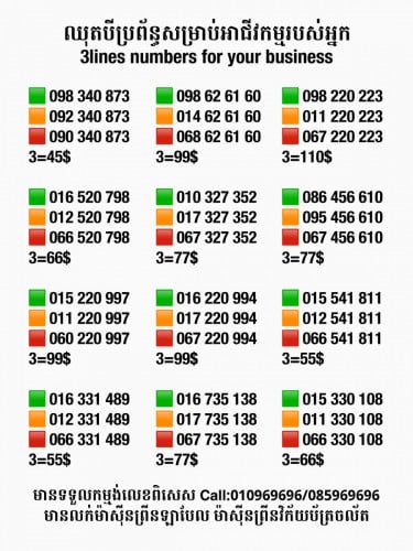 ប្រូម៉ូសិនពិសេសលេខឈុតអាជីវកម្ម