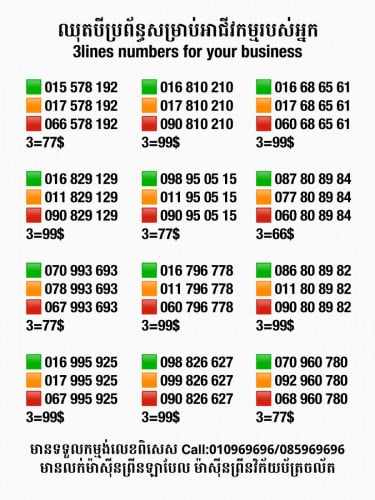 ប្រូម៉ូសិនពិសេសលេខឈុតអាជីវកម្ម